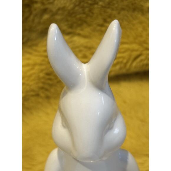 White Bunny Jewelry Holder Trinket Dish Easter Spring Ceramic Decor Cupcake Egg - Picture 5 of 9